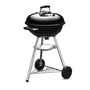 ウェーバー(Weber) バーベキュー コンロ 直径47cm コンパクトケトル 炭 キャンプ 6-8人用 【日本正規品10年保証】1221308 / 温度計付き 1221308 黒 47cm