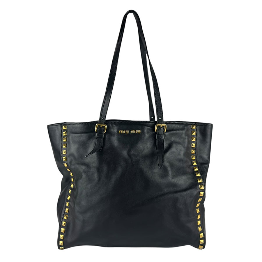ミュウミュウ MIUMIU ショルダーバッグ レザー ブラック レディース RR1906 z9781