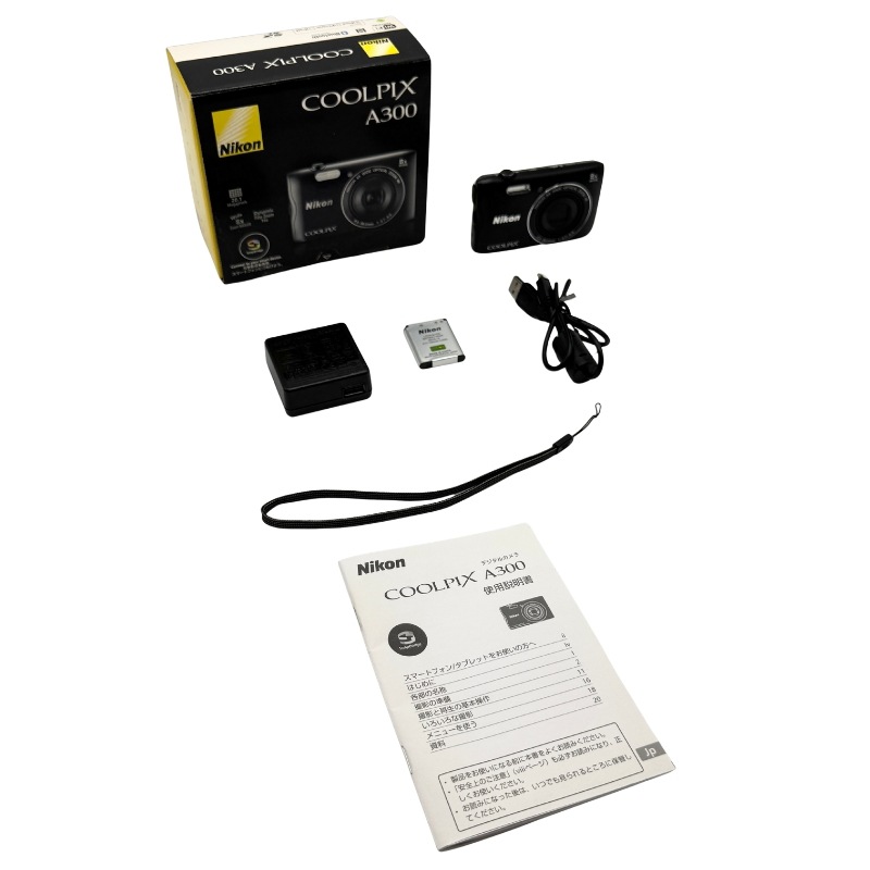 【中古 動作確認済】 Nikon デジタルカメラ COOLPIX A300 光学8倍ズーム 2005万画素 ブラック A300BK