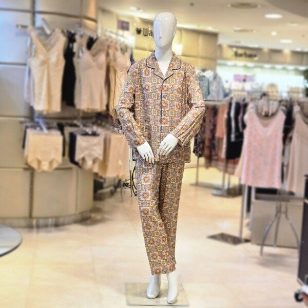 WPA2505MGR_グリーンパイピングポイント 男性パジャマ