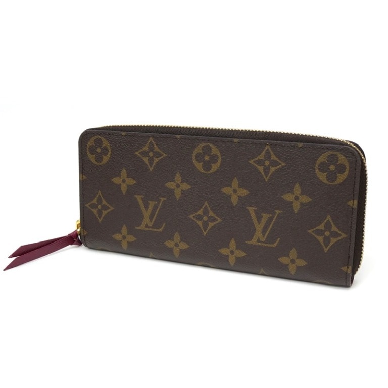 ルイヴィトン LOUISVUITTON 長財布 ポルトフォイユクレマンス M60742 モノグラム フューシャ 【中古】(64883)