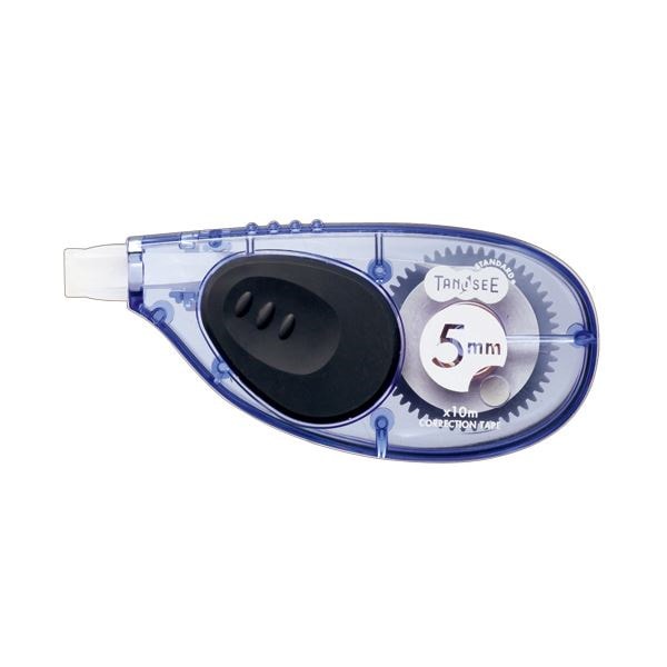 （まとめ） TANOSEE 修正テープ ヨコ引き 5mm幅10m ブルー 1セット（30個） 5セット