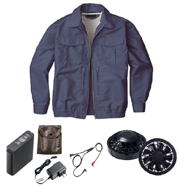 KU92130空調服 混紡 スペーサー一体 FAN2200B/LIPRO2 紺 M