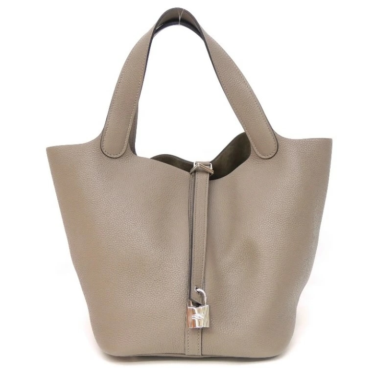 エルメス HERMES ハンドバッグ ピコタンロックMM SV金具 D刻印 グリアスファルト トリヨンモーリス 【中古】(68163)