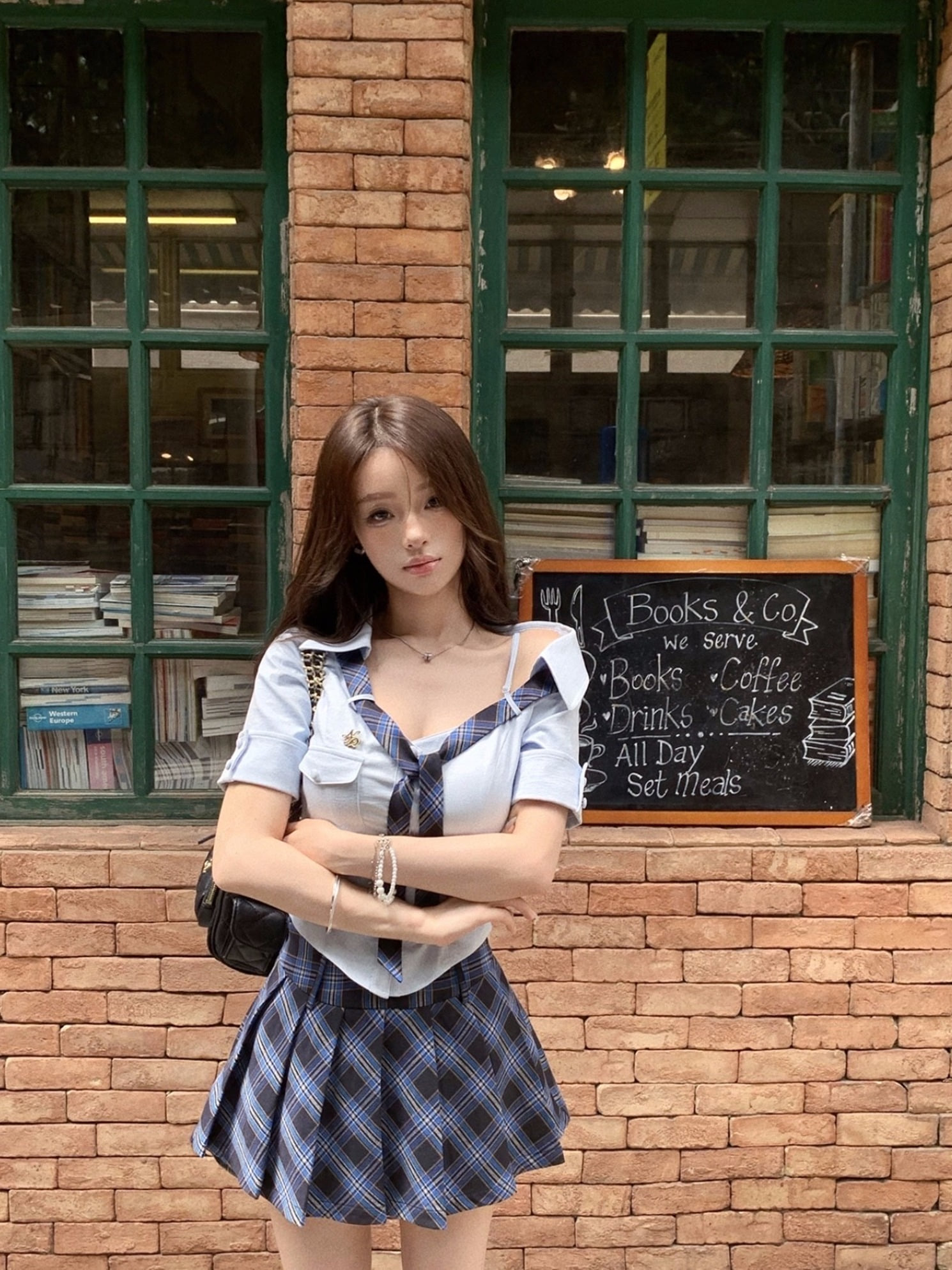 エッジスクールオフショルシャツセットアップ