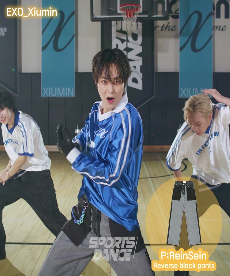 EXO Xiumin 着用 리버스 블랙 데님 팬츠