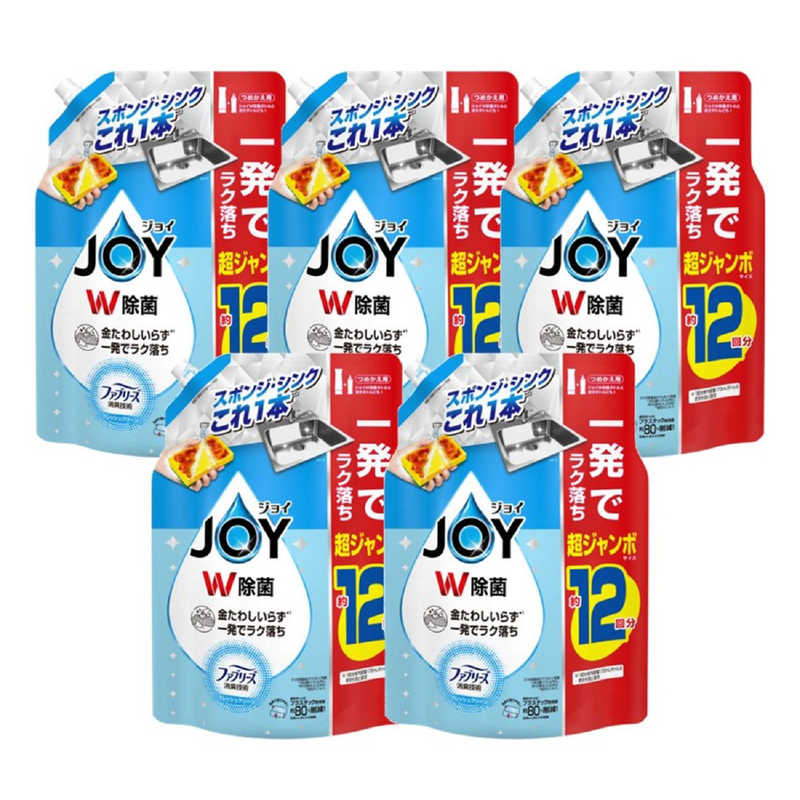 P＆G　(ケース販売)除菌ジョイコンパクトW消臭 フレッシュクリーン 詰替超ジャンボサイズ1550ml×5