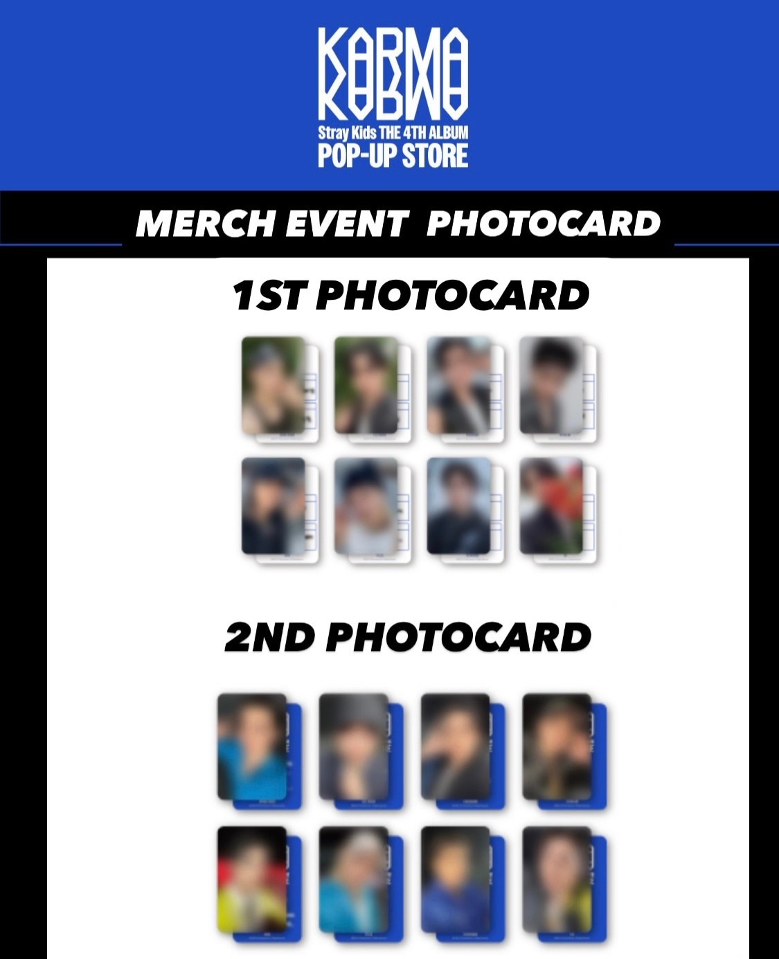 [PRE ODER]Stray Kids KARMA POP-UP STORE MERCH EVENT PHOTOCARD OT8 SET