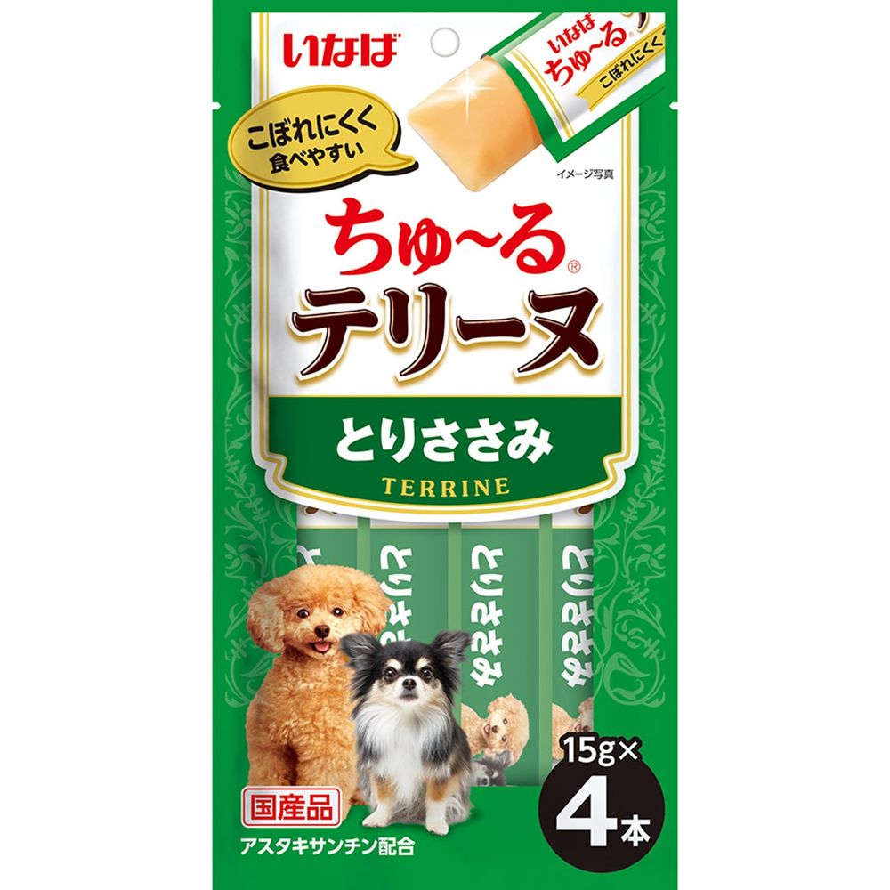 （まとめ買い）いなば ちゅ～るテリーヌ とりささみ 15gx4本 犬用おやつ [x18]