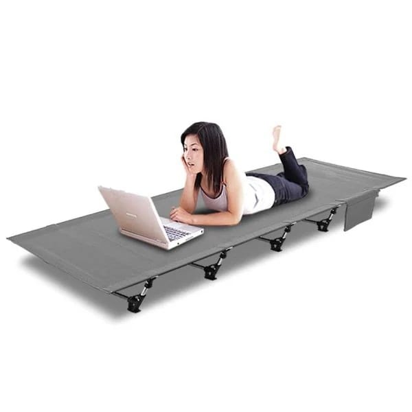 【アウトドアギフト】 2個セット アウトドア ベッド グレー コット ロータイプ 組立式 耐荷重150kg ポータブルコット 持ち運び キャンプ 車中泊 釣り CHOOUTK-GY
