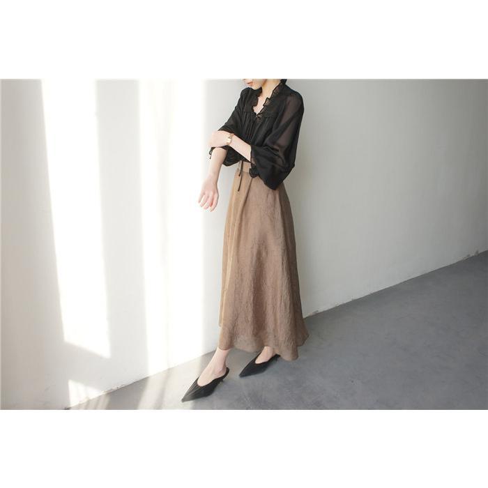 ブラウス 長袖 フリル シャツブラウス レディース 半袖 春 夏 トップス ギャザー シャツ 大きいサイズ 無地 おしゃれ vネック 体型カバー 着やせ Tシャツ