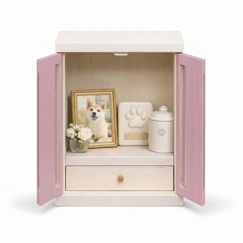 新商品 ペット仏壇 国産 桐 幅32cm 日本製 選べるカラー ミニ仏壇 メモリアルボックス メモリアルBOX 手元供養 犬 猫 仏具 仏壇 おしゃれ コンパクト 虹の橋