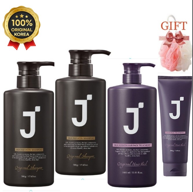 [完璧ヘアケア4種]シルクケラチンシャンプー2個+トリートメント1個+ヘアパック1個の計4個セット