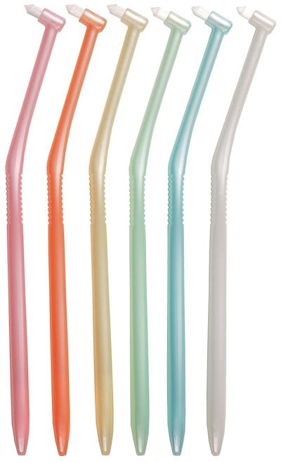 他サイト： L ＡＰＩＳ：ラピス ワンタフトブラシ やわらかめ 歯科専用 日本製 部分磨き 歯間 スウェーデン式 アソート6本 キャップ付1個 LA-001Sの商品画像