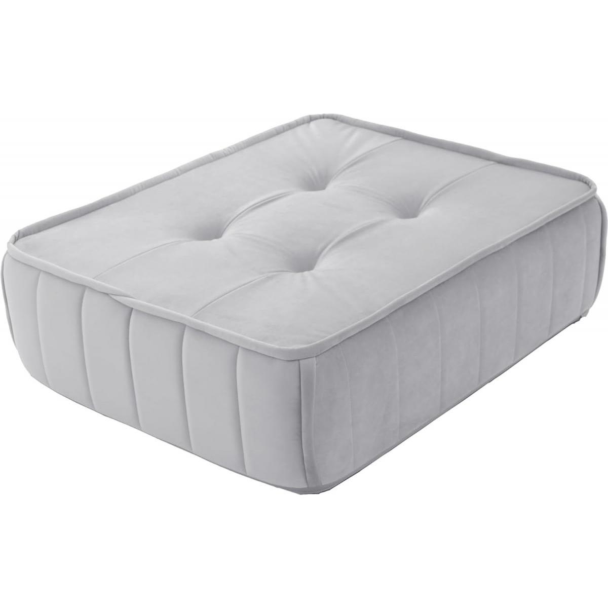 【I】セルタン フロアクッション 単品 ベロア生地 日本製 ライトグレー A1149a-b-722GRY クッション 座布団 フロアクッション 【受注生産品】【代引不可/