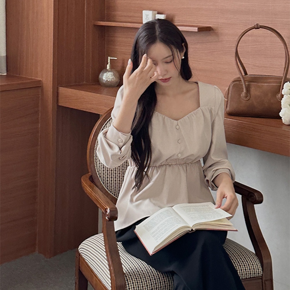 (JSTYLEのイーブレット) イーブレットライヴシャーリングペプラムブラウス JSTYLE