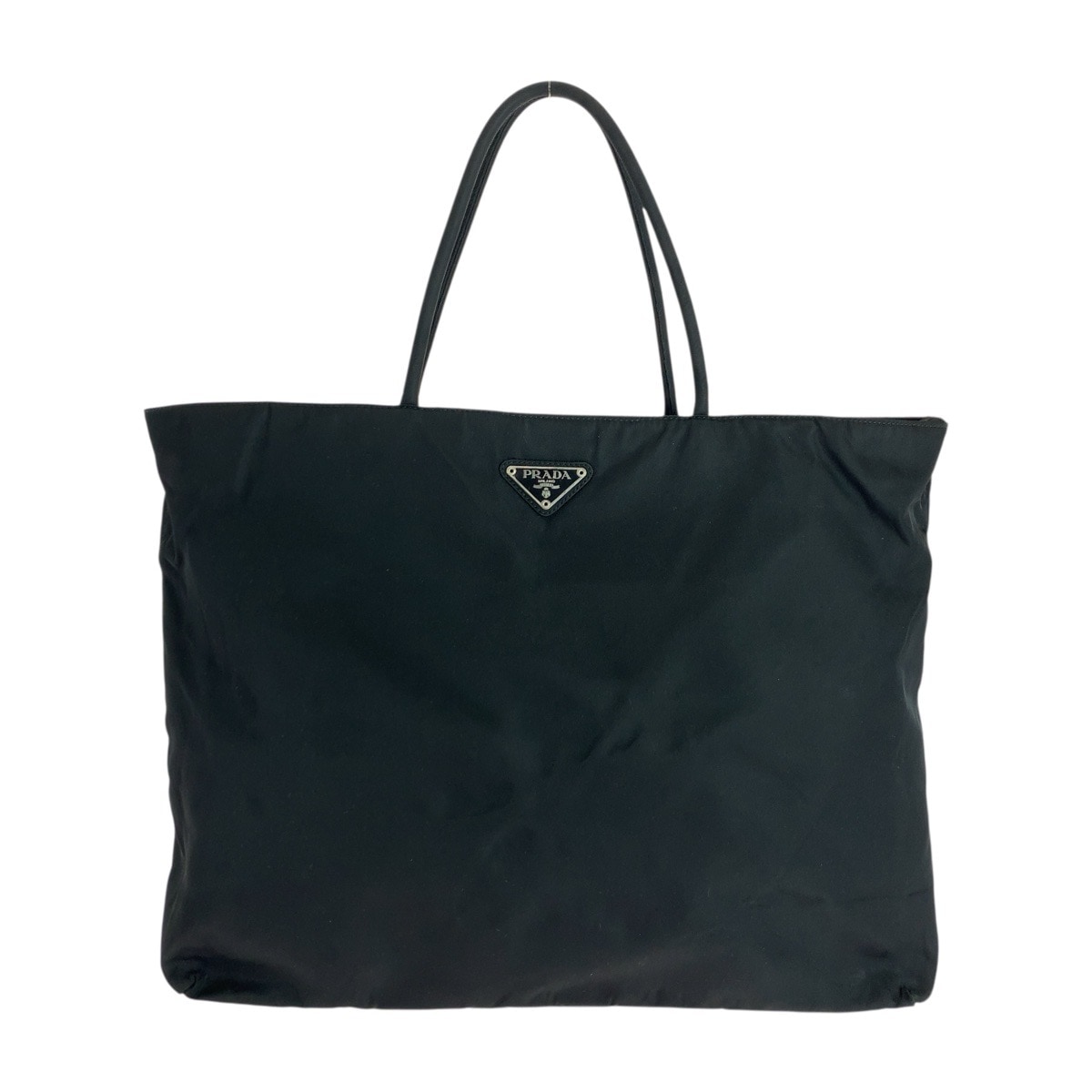 美品 テスート 三角ロゴプレート ブラック 黒 シルバー金具 ナイロン トートバッグ ショルダーバッグ レディース 502580