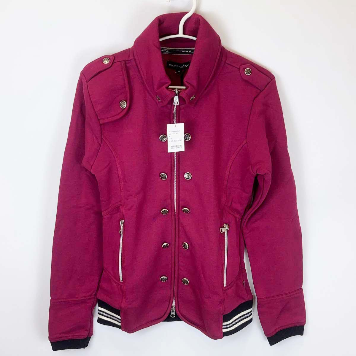 【中古・未使用品】ユーロスター ジップアップ ライディングジャケット 裏起毛 Damen Charlet M チェリーレッド レディース euro-star 乗馬 馬術
