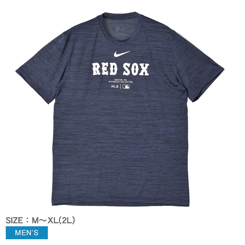 M NK DF PRAC TEE NKM5-44B-BQ-J37 メンズ ボストン・レッドソックス 半袖 Tシャツ 通気性 ウエア トップス 野球 チームロゴ プリント おしゃれ 応援 カジュアル シ