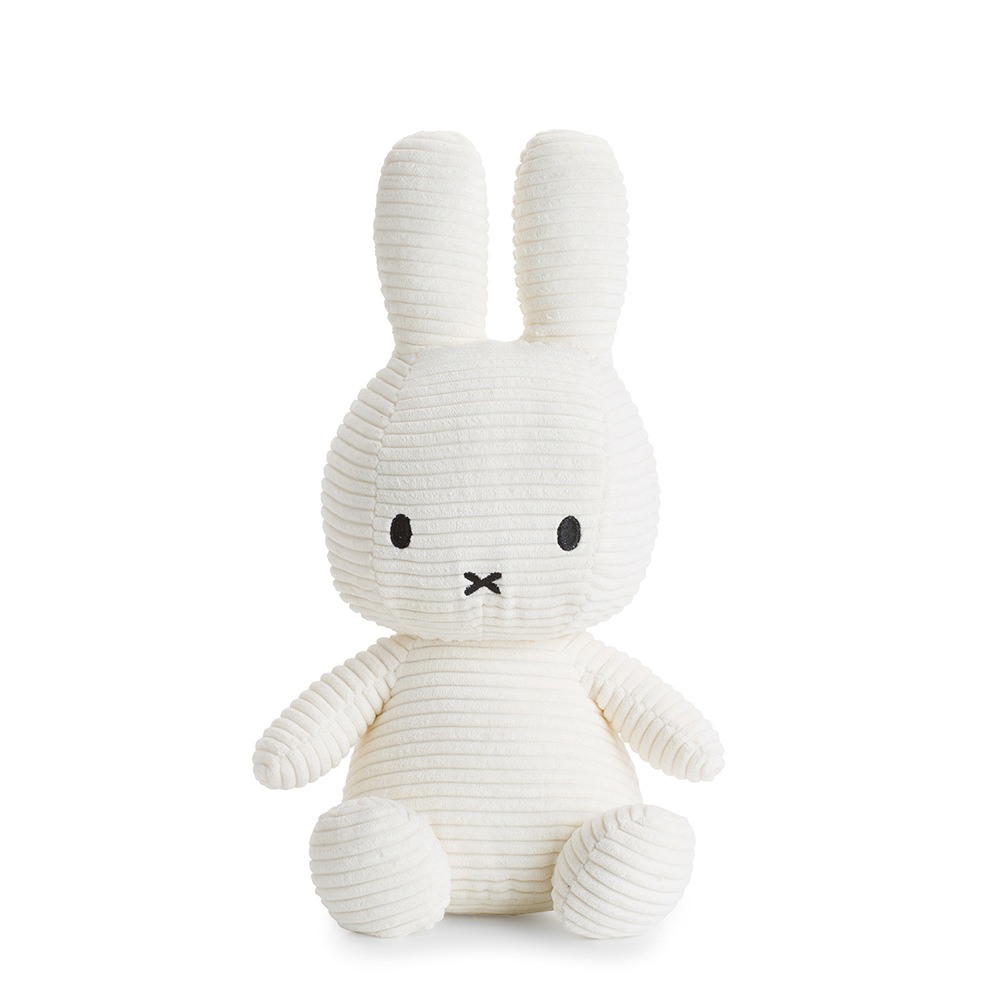 miffy ミッフィー コーデュロイ うさぎ 愛着 人形 オフホワイト - 33cm
