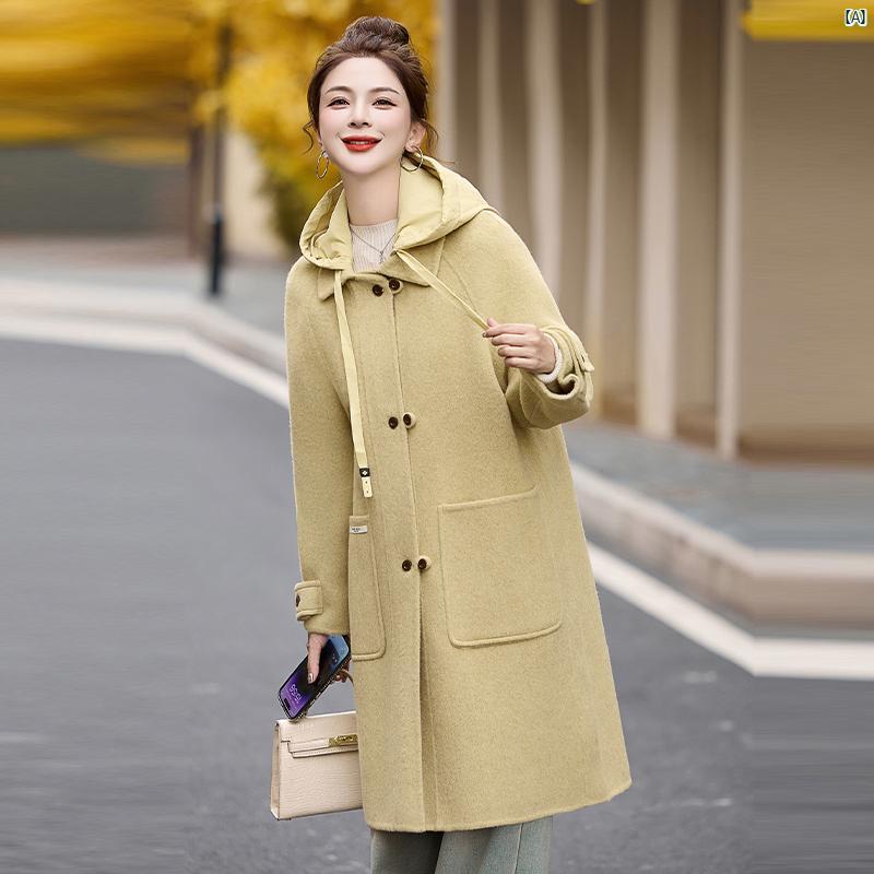 レディース レディース ファッション 上品　オシャレ　綺麗 ウール ジャケット ホット 秋冬 ミドル丈 ブロード レディ ウエスタン ママ リトル フレグランス