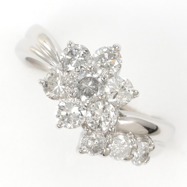 PT900 プラチナ リング 指輪 8号 ダイヤ 1.00 カード鑑別書 ジュエリー 中古