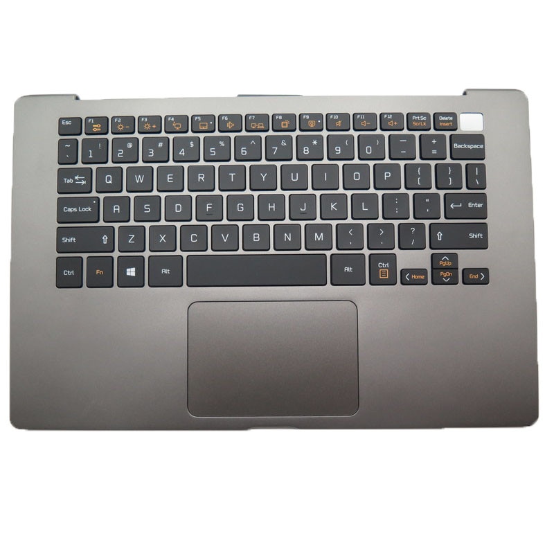 GAOCHENGラップトップグレーパームレスト＆USブラックキーボード互換 LG 14Z90N MBN6628290X 14Z90N-N 14Z90N-V 14Z90N-U 英语 タッチパッド付きの黒いキーボード