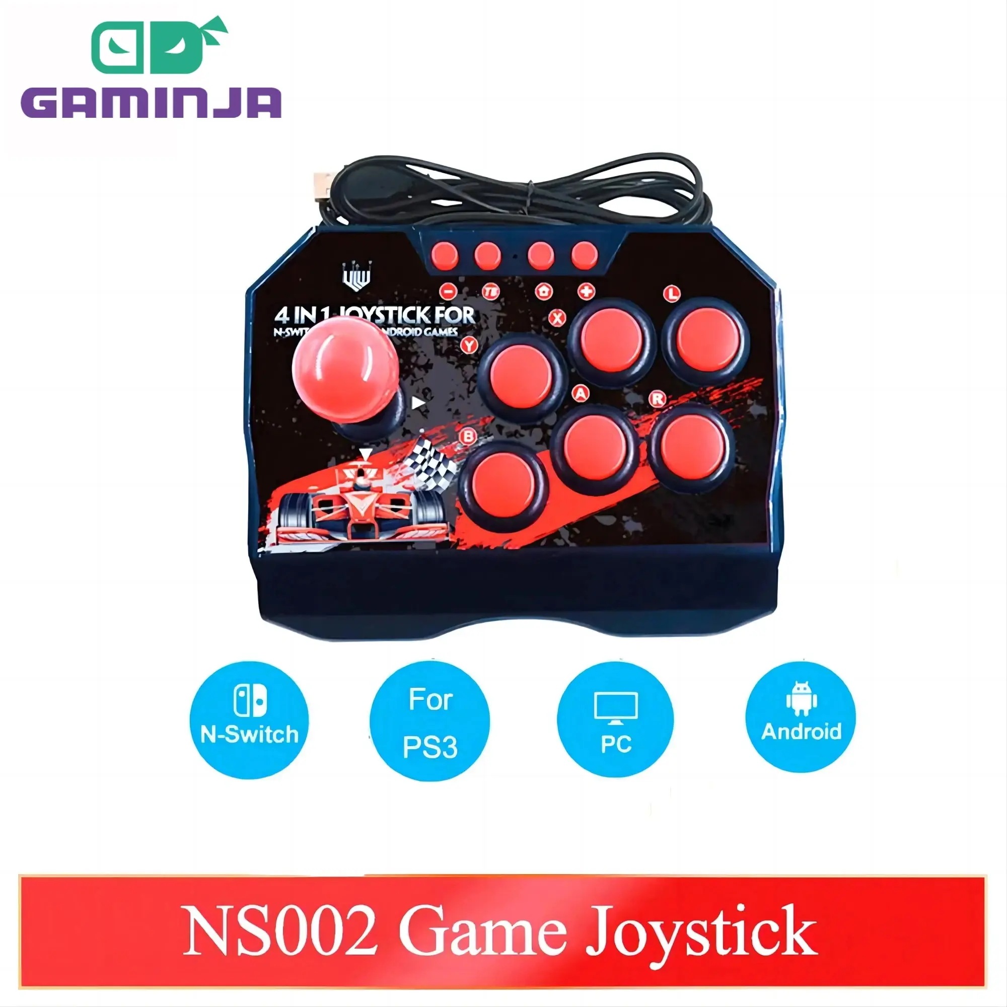 NS002 4 in 1 レトロアーケードコンソールゲームジョイスティックロッカーファイティングコントローラー Nintendo Switch PS3 PC Android TV用