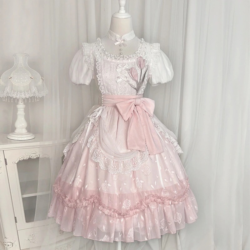 ロリータエレガントガールドレスopスーパーフェアリーレーススウィートプリンセス半袖ドレス