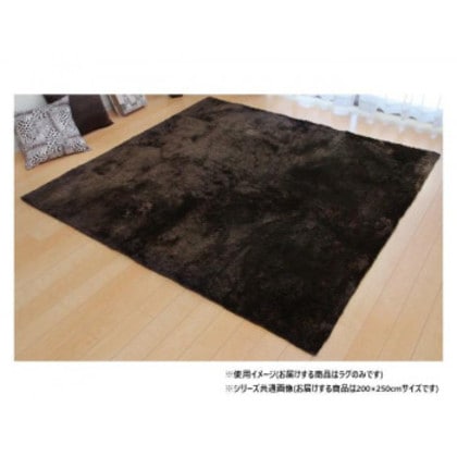 ソフトシャギー調ラグ 「ラルジュ」 3畳 ブラウン 約200×250cm 1280200061303