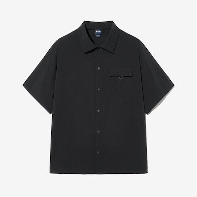 [FILA] [ユニ] シアサッカー半袖カラーネックシャツジャケット (FS2JKH2102X_BLK)