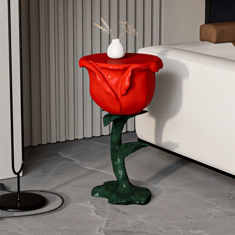サイドテーブル バラ形 ユニーク おしゃれ かわいい インテリア 北欧 花柄 薔薇 コンパクト ナイトテーブル コーヒーテーブル 赤 レッド