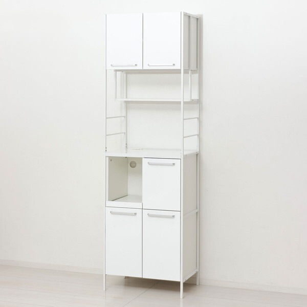 48005 NEWアート食器棚 60-200 ホワイト メーカー直送