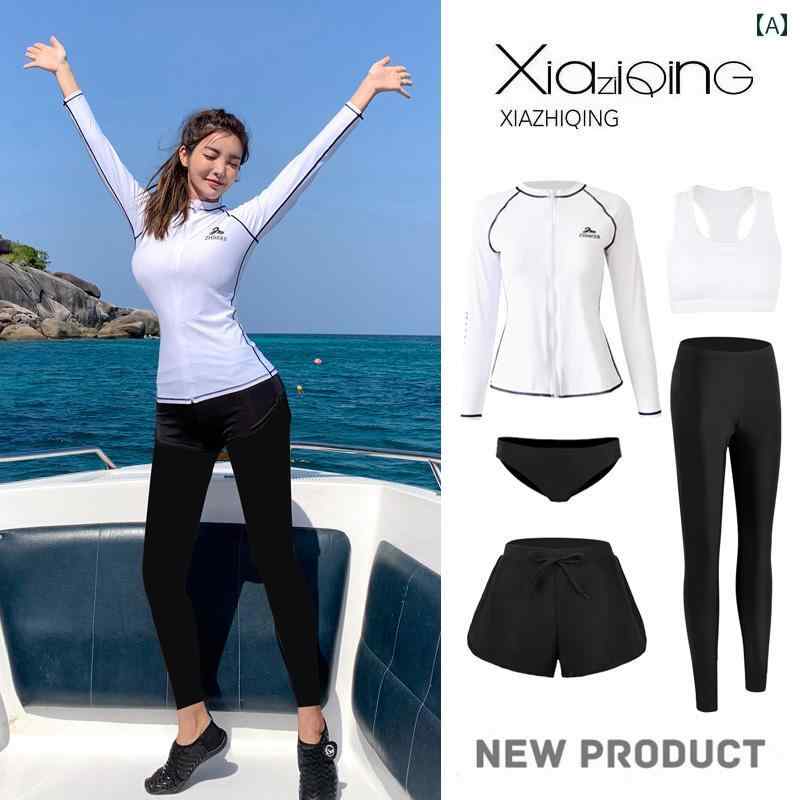 レディース スプリット 水着 長袖 パンツ カップル用 ウェットスーツ 日焼け防止 速乾 メンズ シュノーケリング サーフィン ラッシュガード スポーツ アウトドア