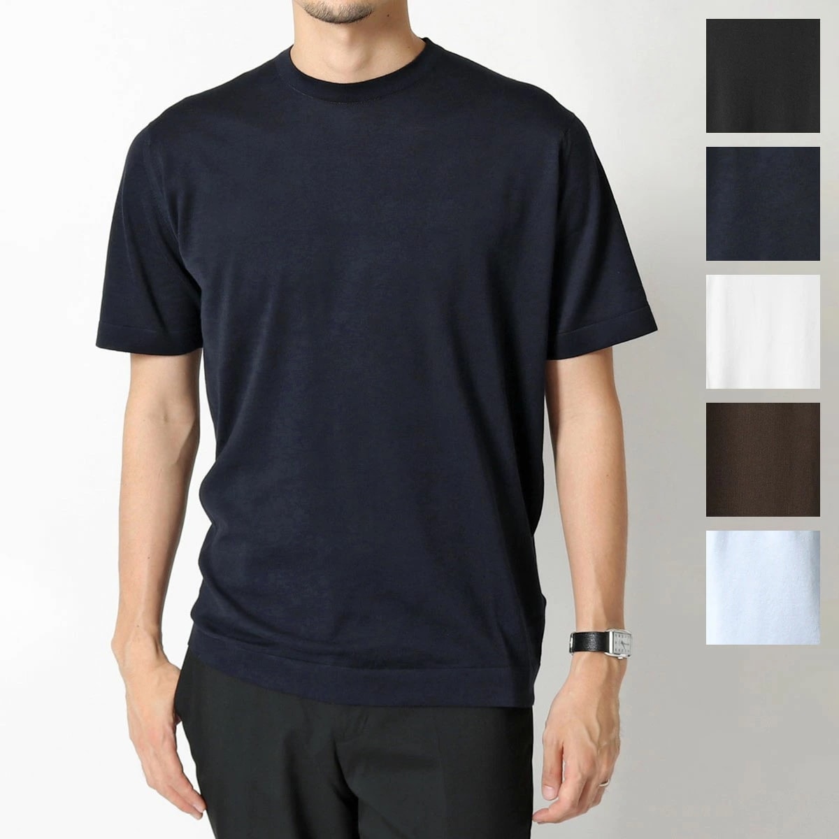 JOHN SMEDLEY ジョンスメドレー ニット セーター LORCA ロルカ STANDARD FIT メンズ クルーネック 半袖 コットンニット シーアイランドコットン カラー7色 12,295円