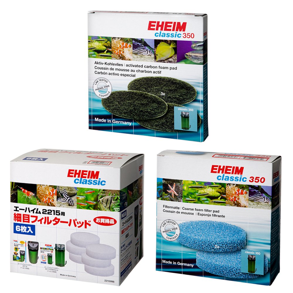 外部フィルター　エーハイム　クラシックフィルター　２２１５　交換用フィルターセット　ＣＲＣ10―03―01―10―55