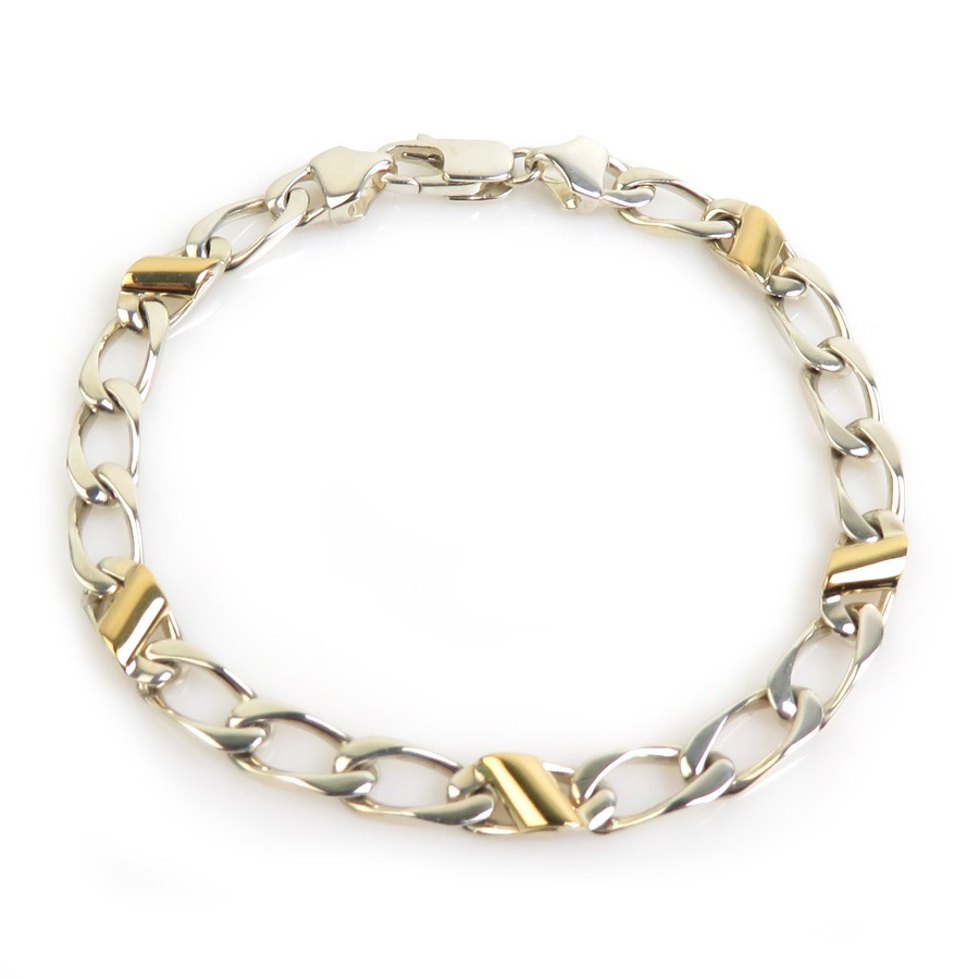 ティファニー TIFFANY&Co. ブレスレット フラットリンク シルバー925/K18 シルバー レディース h30740k