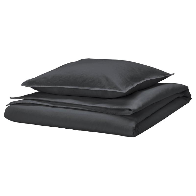 RUNDHAGTORN ルンドハーグトルン 掛け布団カバー＆枕カバー - チャコール 150x200/50x60 cm