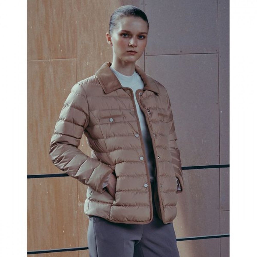 [ヘッジズレディース] 24FW ライトウェイトグースダウンジャケットベージュ HSJU4D781I2