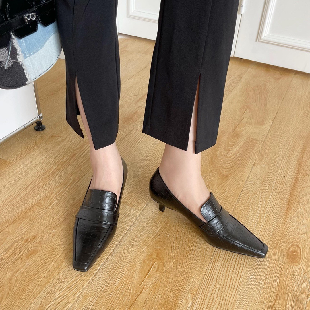 ローファー 靴 ミュール シューズ レディース ピンヒール クロコダイル 厚底 エナメル スクエアトゥ ツヤ感 通勤 通学 カジュアル モード