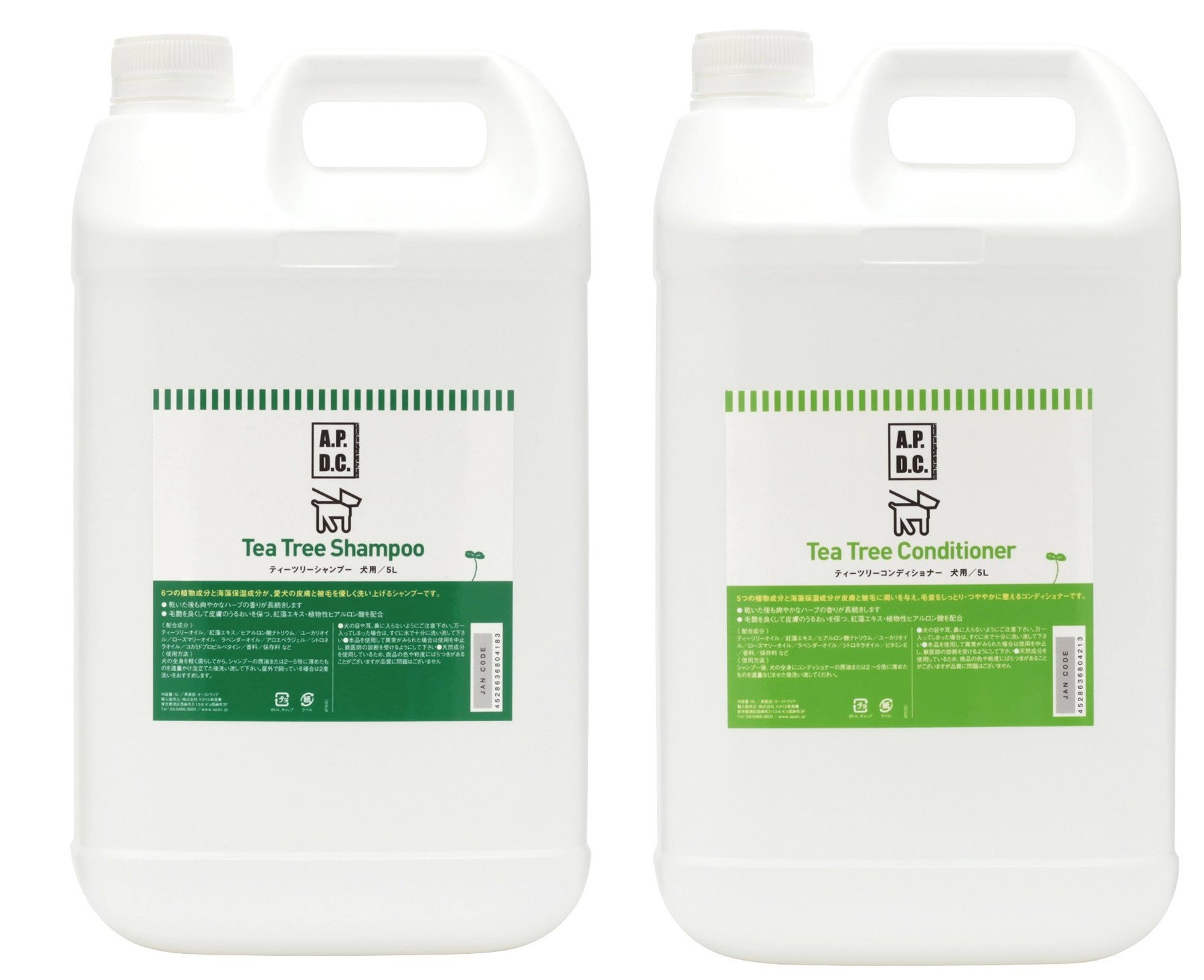A.P.D.C. ティーツリーシャンプー＆ティーツリーコンディショナーセット 5L
