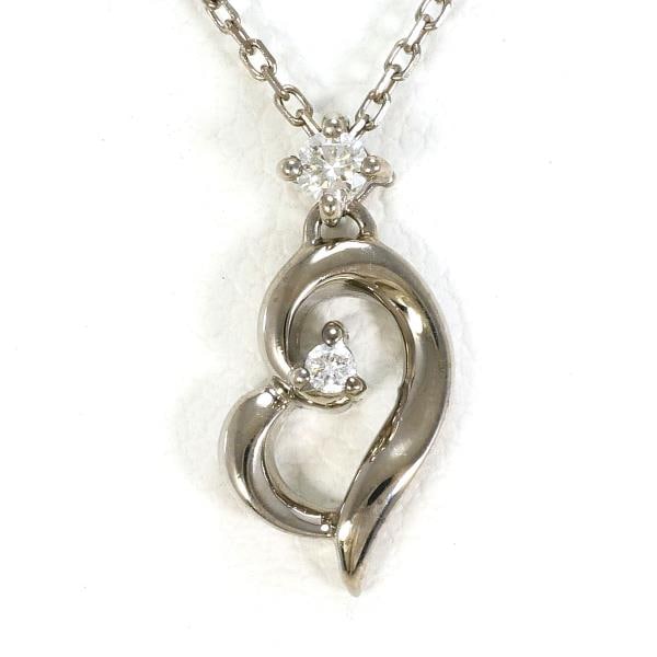 4℃ K18WG ネックレス ダイヤ 総重量約1.7g 約40cm ジュエリー 中古