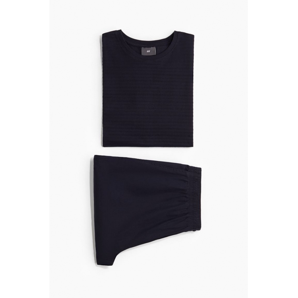 H&M パジャマ T シャツ&ショーツネイビーブルー