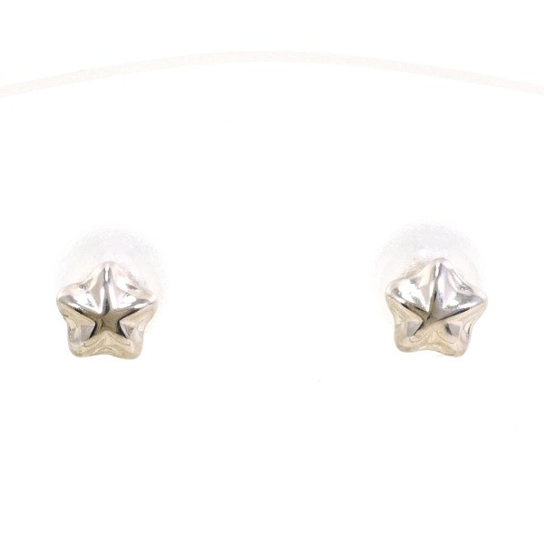 K18 18金 WG ホワイトゴールド ピアス 約0.4g ジュエリー 中古