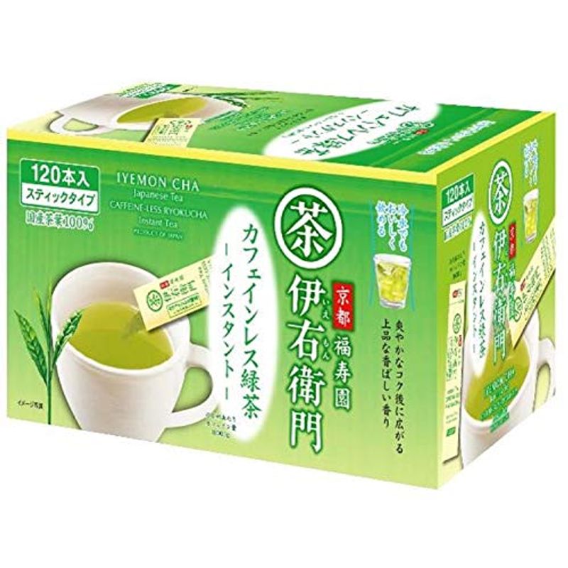 宇治の露 日本未発売 カフェインレス 物品 インスタント緑茶スティック 粉末 120本入 デカフェノンカフェイン
