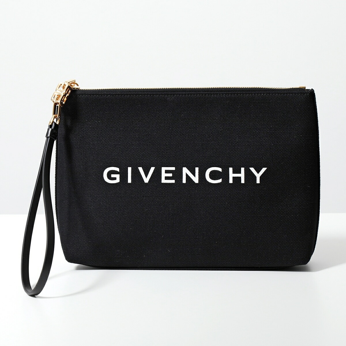 GIVENCHY ジバンシィ クラッチバッグ BB60KSB1F1 メンズ ポーチ リストレット付き ロゴ セカンドバッグ キャンバス 鞄 F1/001-BLACK