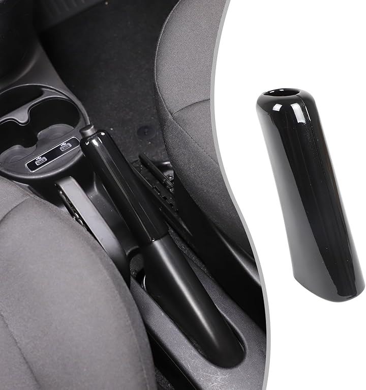 互換品 新型 フィアット500 専用 サイドブレーキカバー サイドブレーキブーツ パーキングブレーキカバー ABS製 貼付タイプ 取付簡単 内装パーツ カスタム (ピアノブラック)