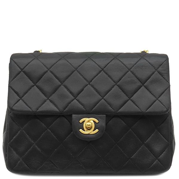 シャネル CHANEL ショルダーバッグ ミニ マトラッセ チェーンショルダー ラムスキン ブラック ゴールド金具 黒 斜め掛け 1******【中古】