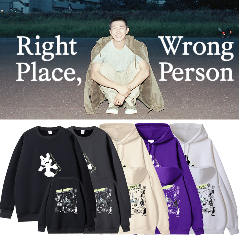 【期間限定 】キムナムジュンrmミニrightplacewrongpersonスウェットシャツ春2枚購入でカード1パスケース