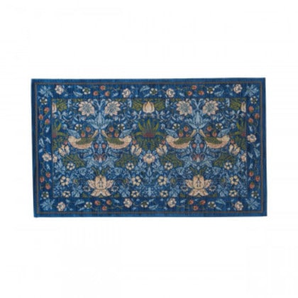 川島織物セルコン Morris Design Studio イチゴドロボウ マット 約45×75cm FH1709A B ブルー